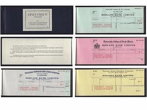 Regno Unito, libretto assegno,contenente diversi esemplari di 59 assegni 1961 - Foto 1 di 9