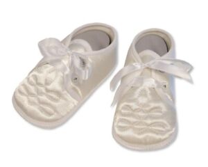 Baby Boys Christening Shoes - Cream/Ivory - Sizes 0-6, 6-12, 12-18 Months