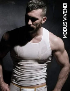 Modus Vivedni Herren Tanktop Handcrafted Metallic Weiß - Bild 1 von 6