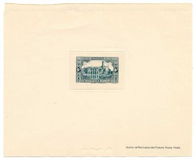 ALGERIA #106, 1938. Large Die Proof with tissue overlay - Image 1 of 4