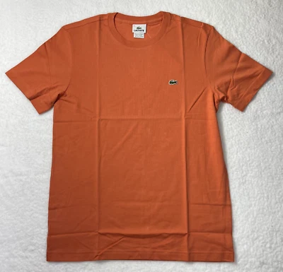 Lacoste Crewneck T-Shirt 100% Cotton Short Sleeve Orange Men's US Size M VTG NWT - Image 1 of 4
