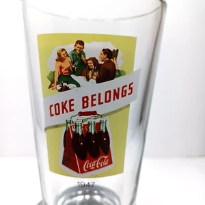 Coca-Cola "Coke Belongs 1947" Glass 14 oz - Picture 1 of 6