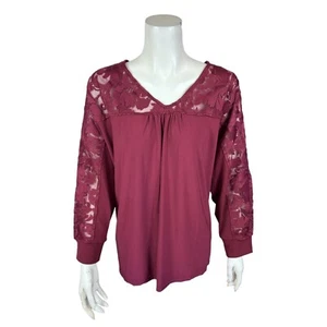 Susan Graver Women's Occasions Liquid Knit Dolman Tunic w/ Embroidery Large Size - Picture 1 of 2
