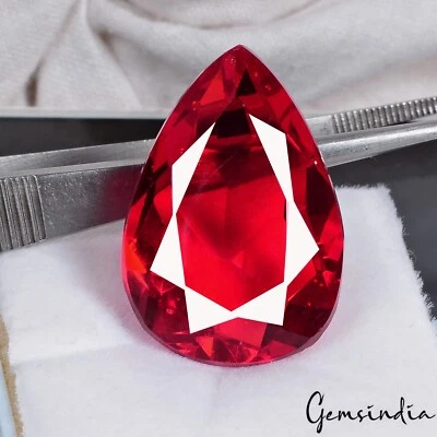 35.90 Cts Hydro Red Tourmaline Pear Faceted Cut Huge Excellent Eye Catching Gem - Image 1 of 4