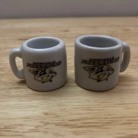 [Lot of 2] NASHVILLE PREDATORS Logo NHL "Cup Crazy" Team 1.25" Mini Mugs Cover