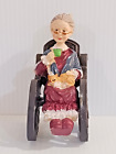 Grandma in Rocking Chair Drinking Coffee With Cat 4  1/2" High × 2" Wide  Resin 