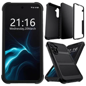Für Samsung S25/S25 Plus/S25 Ultra Robuste Hülle Stoßfest Hybrid Cover Schwarz - Bild 1 von 30
