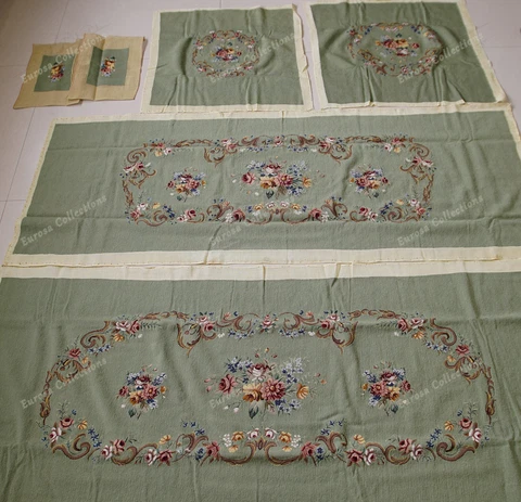 Light Green 17th Century Neo-classical Reproduction Floral Sofa Chair Cover Sets Cover