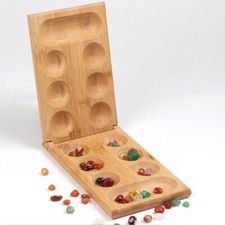 Faltbares Holz Mancala Brettspiel Bunte Steine ​​für Kinder Erwachsene