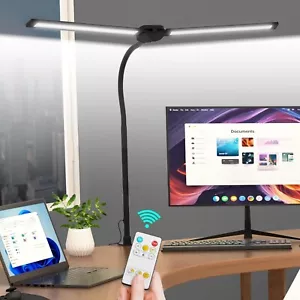 LED Desk Lamp with Wireless Remote – Dual Screen, Adjustable Gooseneck, Eye Prot - Picture 1 of 7