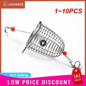 1 ~ 10 PIEZAS Cesta de pesca Soporte alimentador Acero inoxidable Señuelo de pesca Jaula Cebo - Imagen 1 de 24