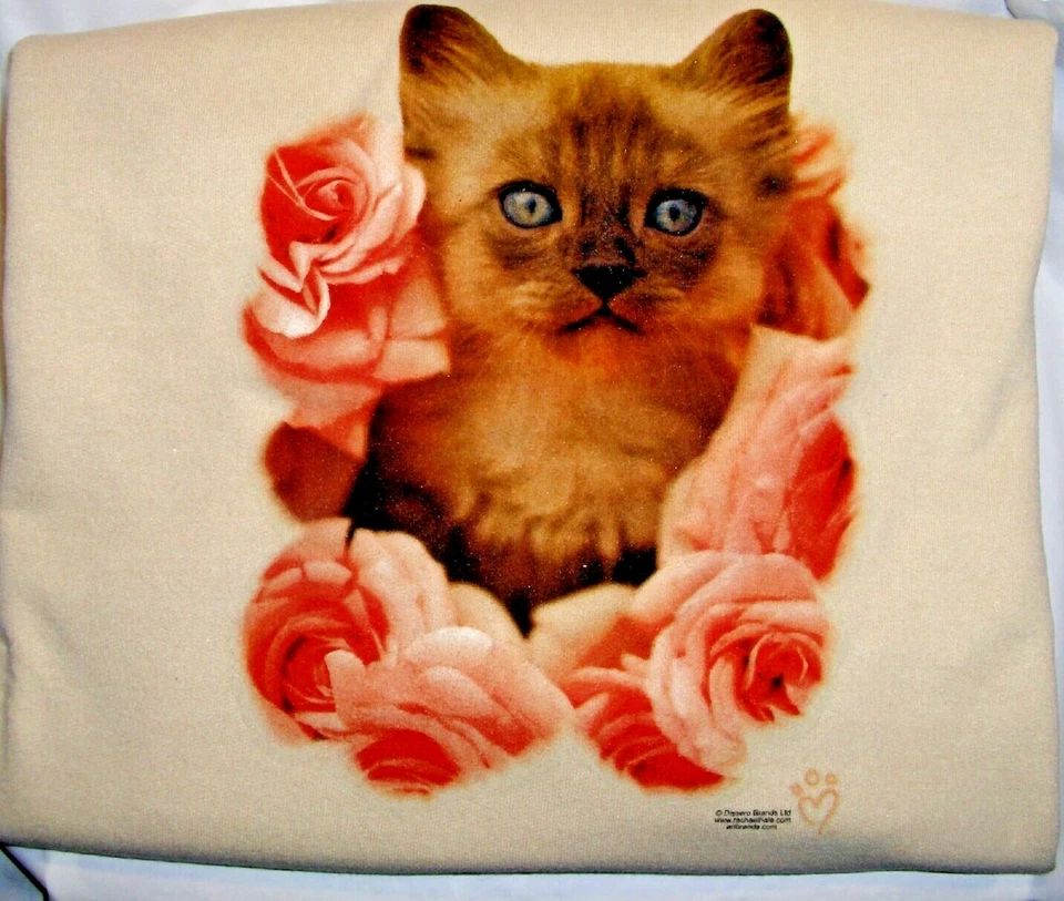 Sudadera polar Gildan manga larga cuello redondo "Kitten & Roses"  Foto 1 de 1