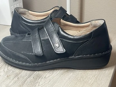 Finn Comfort Aachen Shoes EU 41 US 9.5 Women’s Black Leather Double Strap Wedge - Image 1 of 4