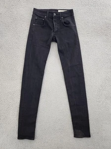 Rag & Bone Jeans Mens 28 Black Fit 1 Extra Slim Standard Issue Button Fly Denim - Picture 1 of 14