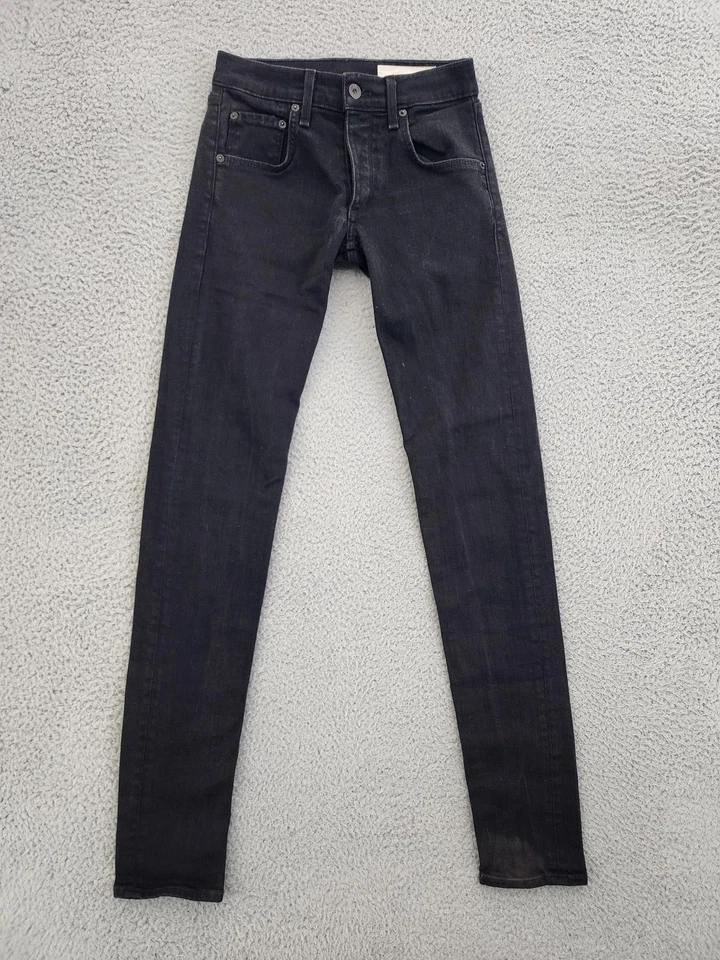 Rag & Bone Jeans Mens 28 Black Fit 1 Extra Slim Standard Issue Button Fly Denim - Image 1 of 4
