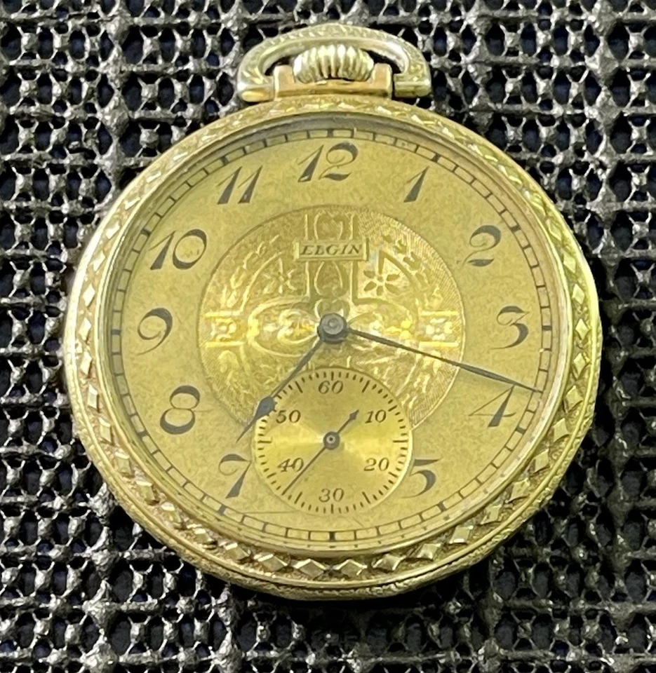 Reloj Bolsillo 1913 Elgin Modelo 3 12s 15j Esfera Dorada Para Reparación Foto 1 de 4