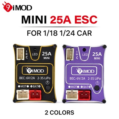 9IMOD MINI 25A Bürstenloser ESC 6V/2A BEC 2-3S LiPo für 1/18 1/24 RC Crawler Car - Bild 1 von 4