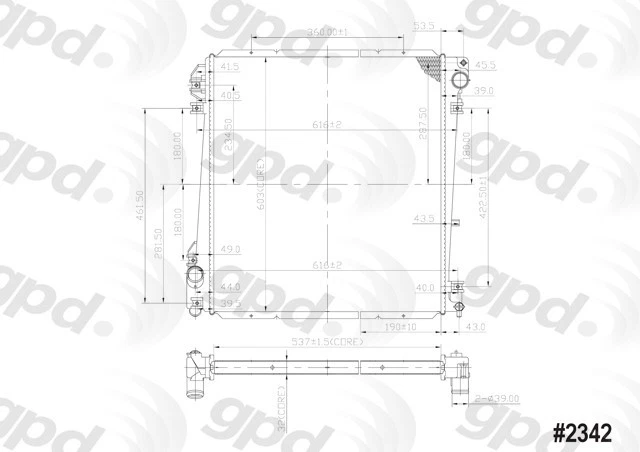 Radiador Global Parts Distributors Llc Global Parts Distributors 2342C Foto 1 de 1