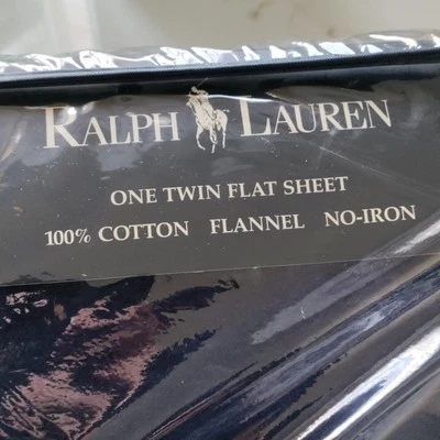 Nuevo en Paquete - Ralph Lauren Home Azul Marino Sólido Uno (1) Doble Hoja Plana Franela EE. UU. Foto 1 de 4