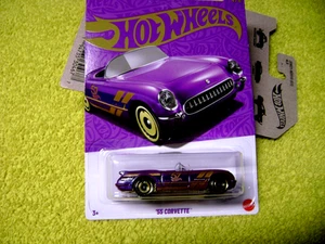 HOT WHEELS 57th ANNIVERSARY 1955 CORVETTE VEHICLE PURPLE 4/6 BRAND NEW - Picture 1 of 3