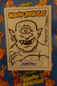 2025 WACKY PACKAGES ARTIST SKETCH CARD - MONSTER CLEAN CHARACTER by JIMENEZ 907 - Picture 1 of 1