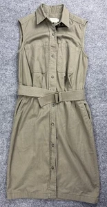 Vintage Banana Republic Safari & Travel Dress Green Shirt Dress Gorpcore USA 6 - Picture 1 of 10