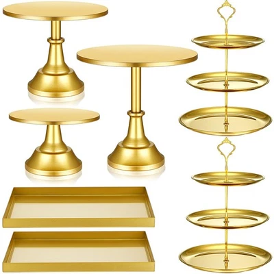 7 Pcs Cake Stand Set Metal Cupcake Holder Dessert Table Display Cupcake Displ... - Image 1 of 4