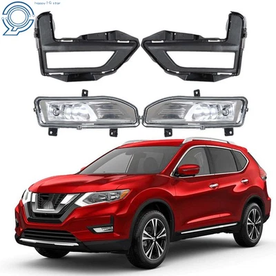 Clear Lens Front Bumper Fog Light w/Switch For Nissan Rogue S SL SV 2017-2020 Foto 1 de 4