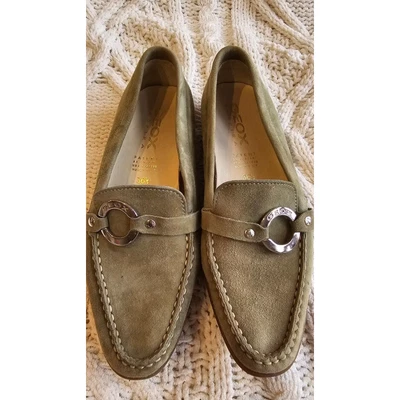 GEOX Respira Mujeres Italiano Gamuza Cuero Zapatos Mocasines EU 36.5 US 6.5 Verde Salvia Foto 1 de 4