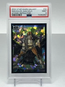 2022 Topps Star Wars Galaxy 22 Smuggler Han Solo Atomic Refractor PSA 9 Mint - Picture 1 of 2