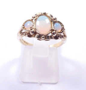 Ring 9 Karat Gelbgold Gr. L Opal Dreisteine Viktorianischer Stil - Bild 1 von 8