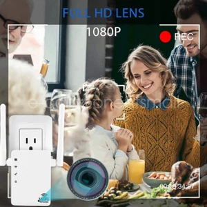 WiFi Signal Extender Repeater w/ Camera 1080P Motion Detection Home Security Cam - Picture 1 of 26