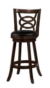Swivel Bar Stools with Upholstered Seat in Cappuccino (Set of 3) - Picture 1 of 1