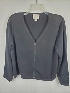 Christopher & Banks Women's V Neck Sweater Gray Size Large - Picture 1 of 4