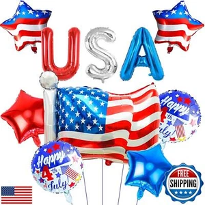 Wclliuchi Flag 4th Of July Decorations, Red White Blue Balloons for Independe - Picture 1 of 5