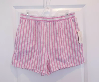 Pantalones Cortos Universal Thread Para Mujer Talla XS Rosa y Blanco Rayas de Lino Foto 1 de 4