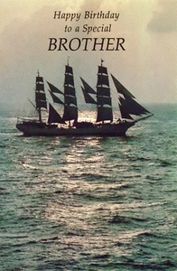 Loving Vintage BIRTHDAY Card FOR BROTHER, Nautical Ship by American Greetings +✉ - Picture 1 of 6