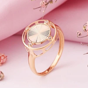 RING mit Cubic Zirkonia Rose Gold Rotgold 585/14kt Neu mit Etikett - Bild 1 von 5