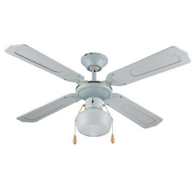 Vinco 70912 Ventilatore da Soffitto con Luci 4 Pale - Bianco