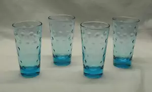 4er Set Perfect Hazel Atlas Capri blau "Punkte" 5 1/5 Zoll Becher - 2 Sets! - Bild 1 von 3