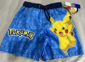 Pokemon Pikachu Boys Size 4 Swimsuit /Trunks SPF 50+ Protection - Pool/Beach - Picture 1 of 6