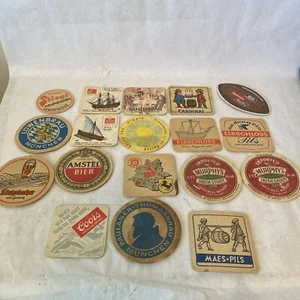 Lot of 18 German Beer Drink Cup Coasters Stiegl Stella Elbschloss Used - Picture 1 of 14