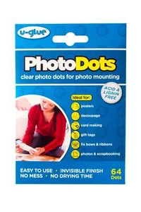 2 x U-Adhesive Thin Photo Adhesive Dots Permanent 64 per pack 10mm dia 200352 - Picture 1 of 1