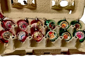 Lote total de 12 adornos vintage reflectores de sangría 6 rojos 6 verdes - Imagen 1 de 3