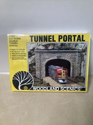 Woodland Scenics ~ HO Scale ~ New Cut Stone Double Track Tunnel Portal ~ C1257 A - Image 1 of 4