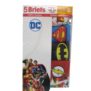 Justice League Boys SIZE 6 Briefs Underwear 5-Pack Cotton Read Decription - Picture 1 of 6
