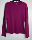 Tommy Hilfiger Dark Pink Long Sleeve Crewneck Shirt W/Logo Sz Medium