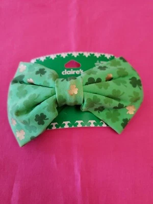 Claire's St. Patrick's Day Green Bow Barrette W/Shamrocks BRAND NEW! 🍀 - Image 1 of 3