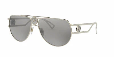 Gafas de sol Versace VE2225 12526G 60 mm oro pálido/gris claro espejo lentes plateadas Foto 1 de 4