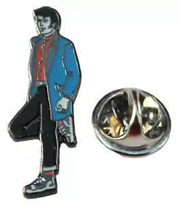 Teddy Boy Pin Badge Ted Rock and Roll Brooch Drape Creepers - Picture 1 of 10